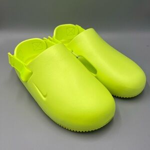 Nike Calm Mule Sandals, Slides. Volt Lime Green. Men's Sz 9, Wmns 10, FD5130-700